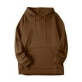 thumbnail image 3 of Vedolay Womens Fall Tops Women's Oversized Sweatshirt Basic Solid Sleeve Hooded Pullover Tops,Coffee M, 3 of 4