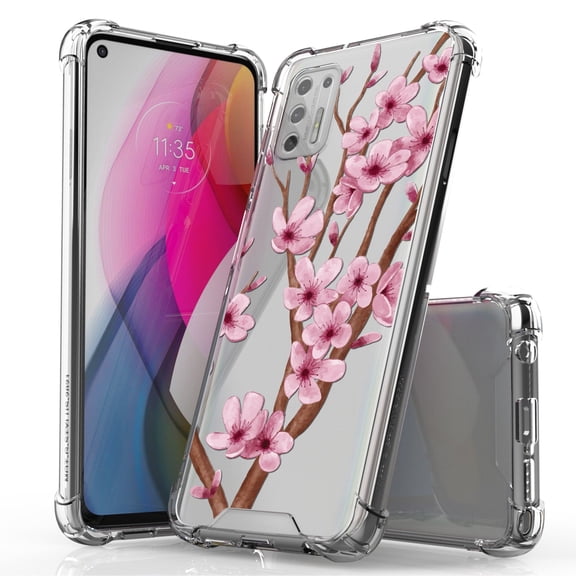 ANJ  Hybrid Slim Hard Back Cover Case Flexible Bumper for Motorola Moto G Stylus 2021 - Winter Blossom