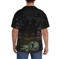 thumbnail image 3 of Lsque The Binding of Isaac print Men's Cuban Collar Short Sleeve Shirt Summer Beachwear Casual Button Down Fashionable Vacation Leisure Shirt-3X-Large, 3 of 7