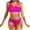 Hot Pink, variant on Fashion Swim Suits for Women 2024 Ladies Sexy Containing Chest Pad Solidt Bikini Set Two Piece Swimsuit,Green