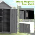 thumbnail image 6 of Outdoor Storage Cabinet, Garden Wood Tool Shed, Outside Wooden Shed Closet with Shelves and Latch for Yard, Patio, Deck and Porch (Gray), 6 of 9