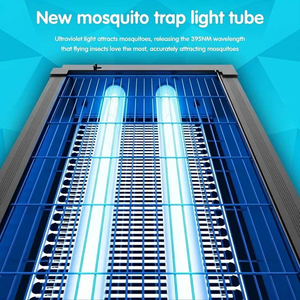 Outdoor Solar-Powered Bug Zapper with 4500V Electric Shock, Wireless Portable Design for Camping, Includes Panel Sensor, Fly Trap Function, and 10ft Extension Cord, Ideal for Patio