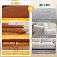 thumbnail image 4 of 3-Seat Faux Leather Futon Sofa Bed, Convertible Sleeper with Adjustable Backrest and Armrests, Brown, 4 of 9