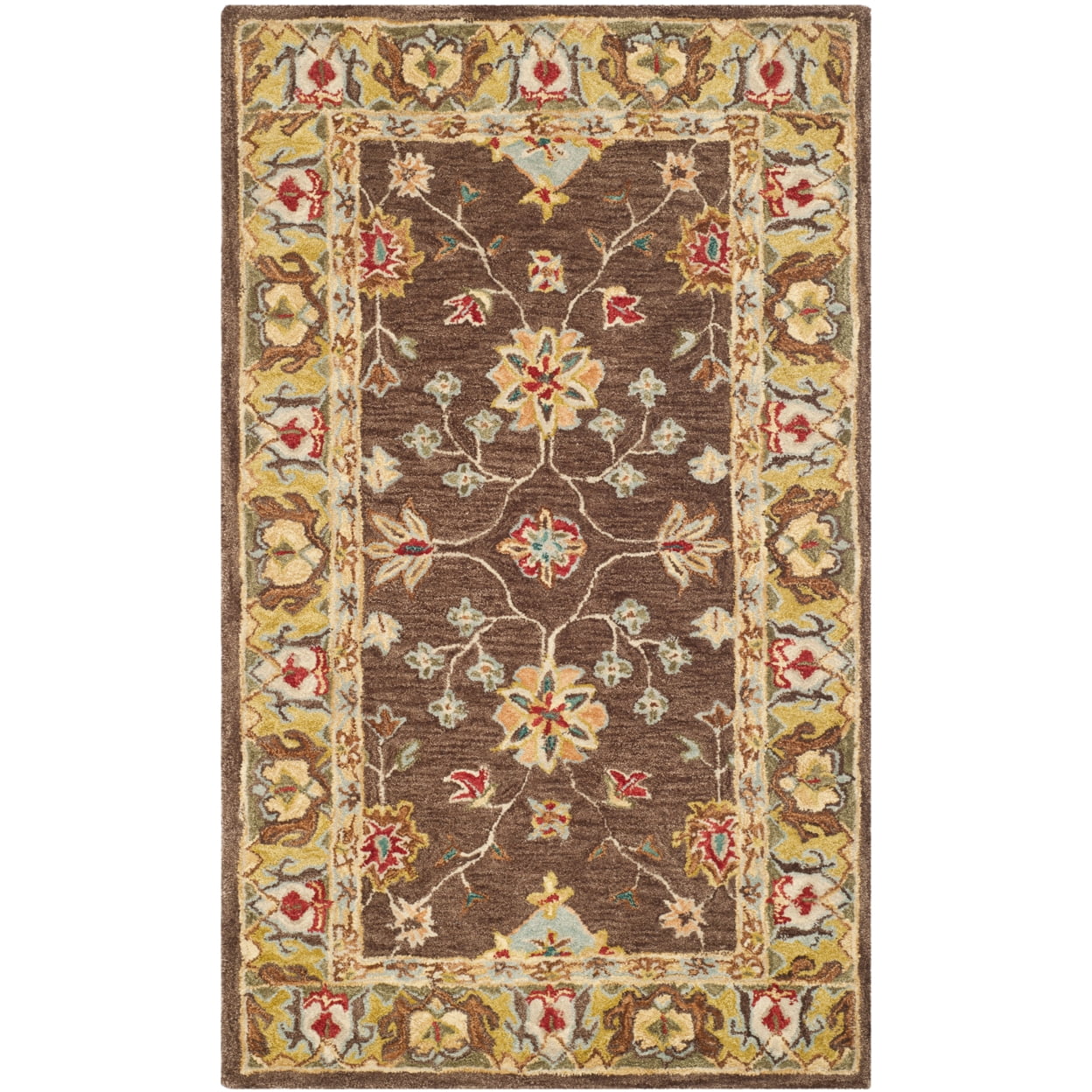 SAFAVIEH Anatolia Sandy Floral Area Rug, Brown/Gold, 9'6" x 13'6"