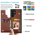 thumbnail image 2 of Takfox For Samsung Galaxy S22 Ultra Wallet Case with Card Holder, PU Leather Credit Card Slots Slim Protective Folio Flip Case TPU Frame Bumper Magnetic Closure Cover,Brown, 2 of 7