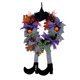 thumbnail image 1 of Corona de calabazas de patas largas con sombrero de bruja de Halloween para colgar en la puerta, decoración de corona de terror para casa embrujada, accesorios de diseño colgante, 1 of 9