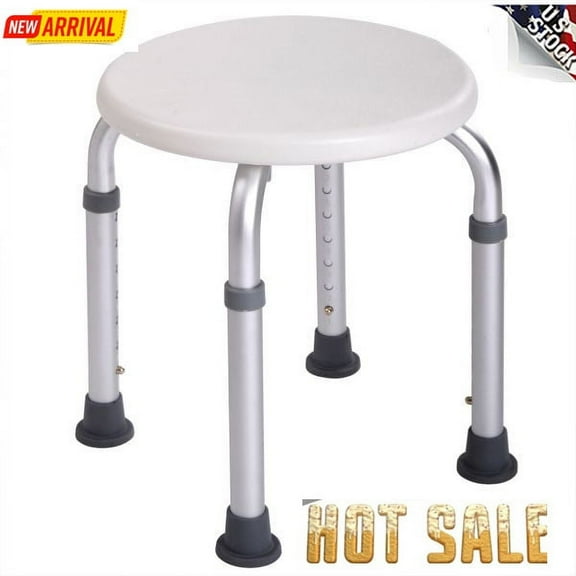 Shower Chair, Tool Free Adjustable Shower Stool Tub Chair and Bathtub Seat Bench with Anti-Slip Rubber Tips for Safety and Stability (8 Level)