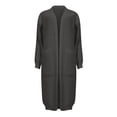thumbnail image 4 of CILENON Long Cardigans for Women Trendy Women's Solid Color Long Sleeved Loose Pocket Casual Mid Length Cardigan (Gray,M), 4 of 4
