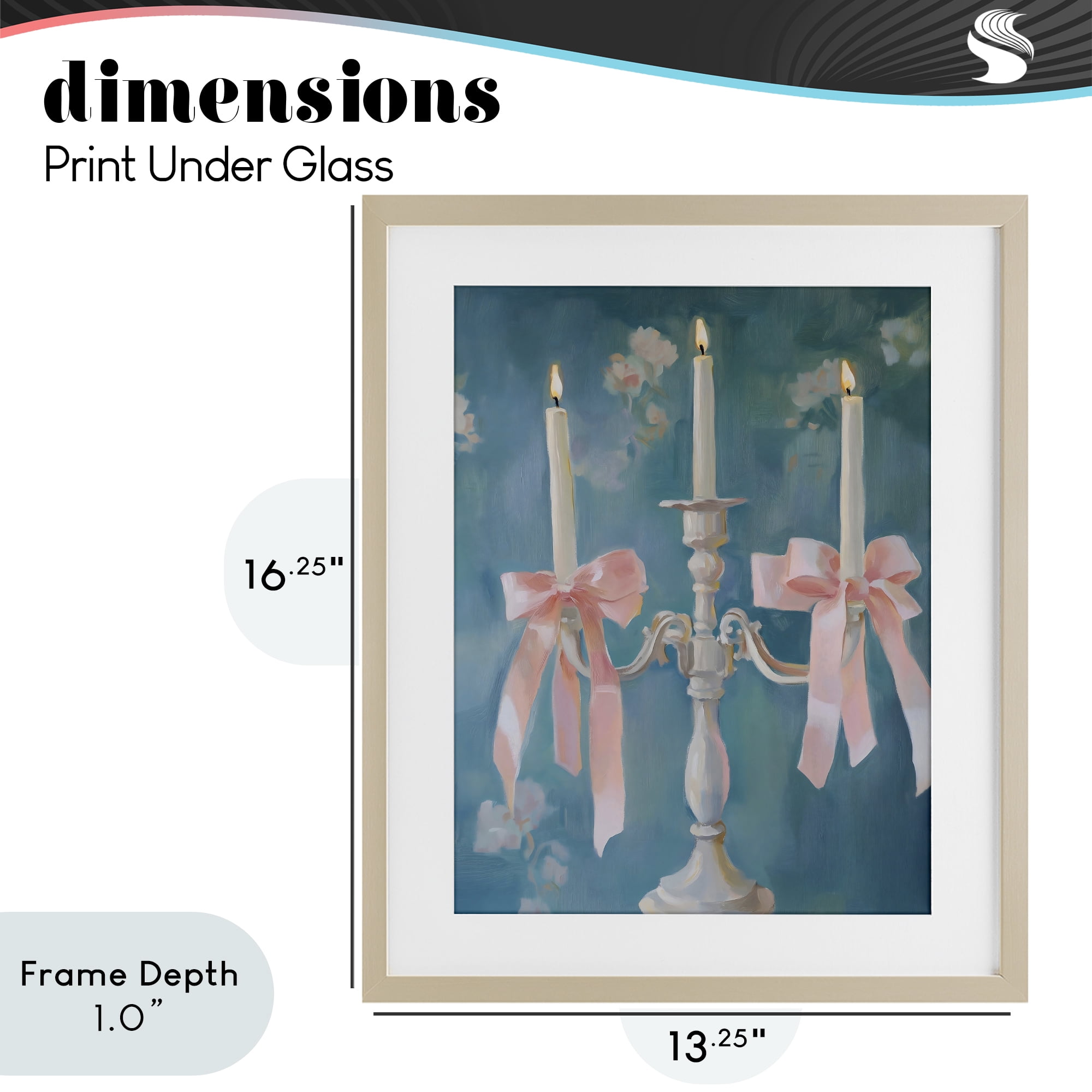 Stupell Industries Elegant Coquette Candelabra Birch Framed Print Under Glass, design by The Prints Vibe