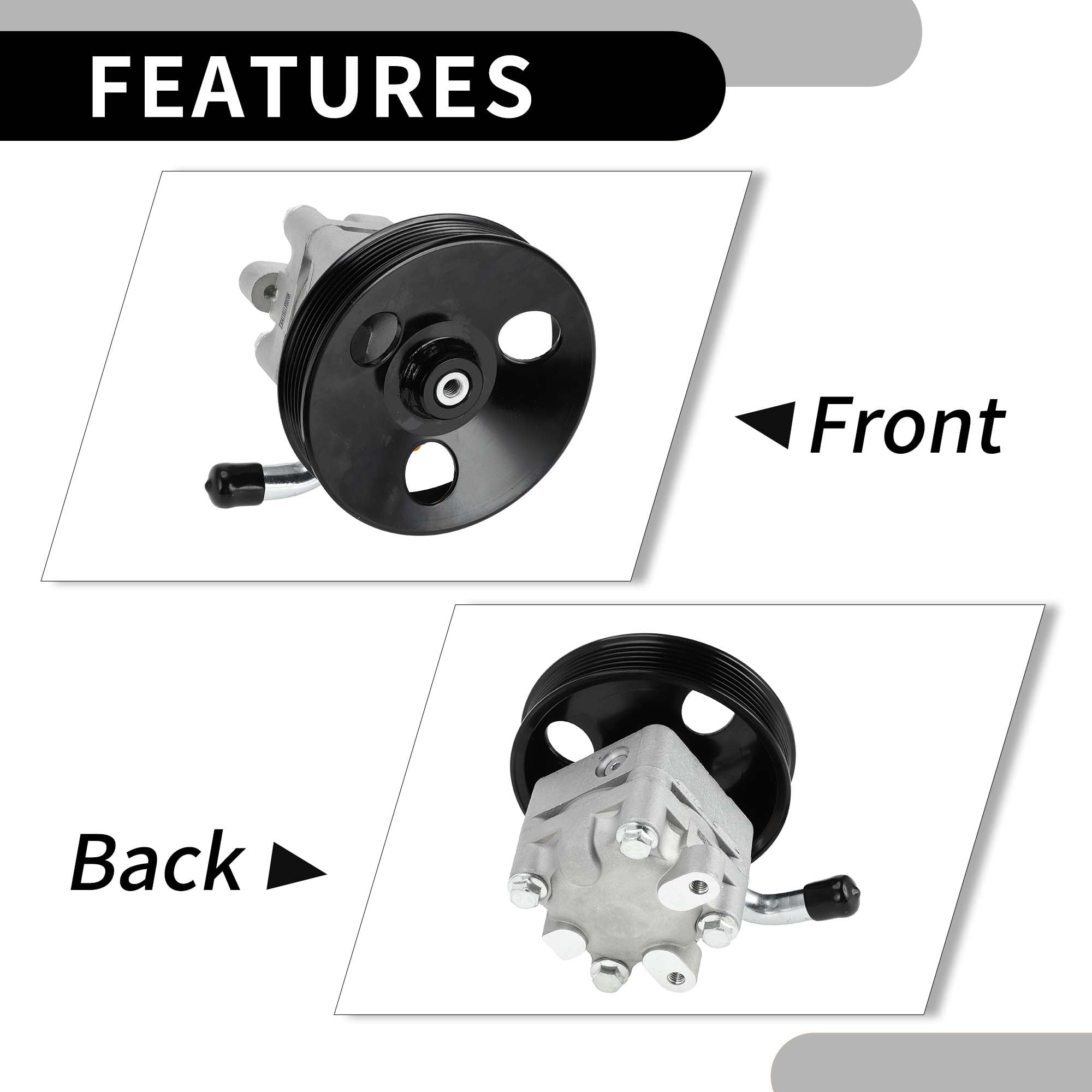 Power Steering Pump No.49110JA000/49110JA02B for Nissan Altima 07-13 Coupe Aluminum Alloy with Pulley