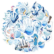 35pcs-50pcs Colorful Stickers Marine Life Fish Stickers Ocean Stickers Funny Stickers for Laptops Notebooks Suitcases