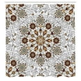 thumbnail image 2 of Ambesonne Ethnic Shower Curtain, Vintage Abstract Flower Art, 69"Wx75"L, Dark Rosewood, 2 of 4