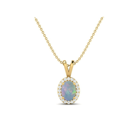 925 Sterling Silver Gold Vermeil Oval Shape Opal Solitaire Women Valentines Day Gifts Necklace