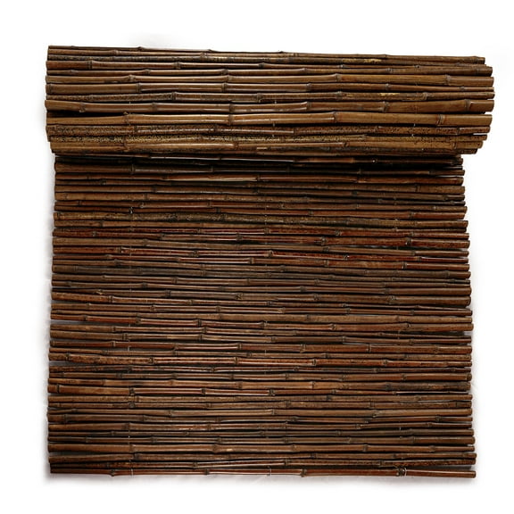 3ft * 8ft Carbonized Bamboo Cane Fence for Garden Balcony Decoration Fence Panel Black