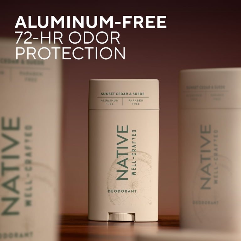 Native Aluminum Free Deodorant for Men, Sunset Cedar & Suede, Well