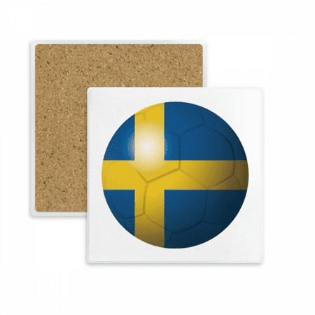 

Sweden National Flag Soccer Football Square Coaster Cup Mat Mug Subplate Holder Insulation Stone