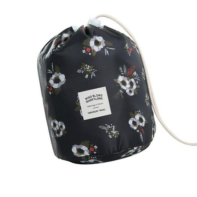Drawstring Cosmetic Organizer Adjustable Cosmetic Bag Portable Travel Pouch Large Capacity Cosmetic Bag Makeup Bag