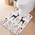 thumbnail image 3 of U-Shaped Toilet Mat Plush Bathroom Rug Mat Non Slip Bathroom Mats Reindeer Pattern, 3 of 5