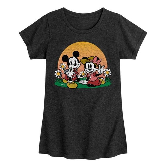 Disney - Mickey & Friends - Minnie & Mickey Enjoy the Sunset - Toddler And Youth Girls Short Sleeve Graphic T-Shirt