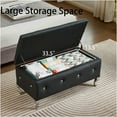 thumbnail image 6 of JERFIT Modern Faux Leather Storage Ottoman Bench with Crystal Buttons for Bedroom, Living Room, Entryway, Black, 6 of 8