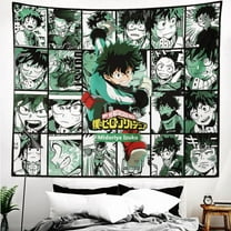 My Hero Academia Deku Tapestry Backdrop Background Poster Gift for Bedroom Aesthetics Funny Decor Flag Wall Hanging for Teen Girls 70.9"X59.1"