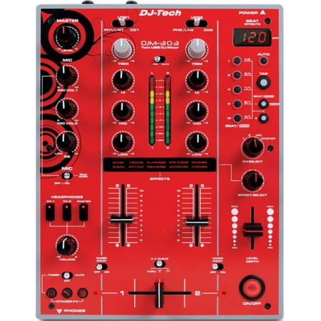 DJM303REDEDITION Professional 2-channel Dj Mixer W/ Integrated Usb Soundcard & 9 Dsp Effects [red]