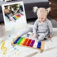 thumbnail image 4 of Xilófono de madera Instrumento musical para niños adultos Glockenspiel con mazo de madera Juguetes musicales 8 teclas Educación Xilófonos de percusión Juguetes de aprendizaje temprano ER, 4 of 5