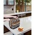 thumbnail image 3 of Haze Blue Brown Small Toaster Cover 2 Slice, Kitchen Appliance Covers, Rustic Farmhouse Dog Paw Vintage Toaster Oven Cover with Loop, Bread Machine Cover Polyester Dust Cover Protection, 3 of 4