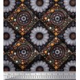 thumbnail image 1 of Soimoi Cotton Duck Fabric Floral Mandala Printed Fabric 1 Yard 42 Inch Wide, 1 of 1