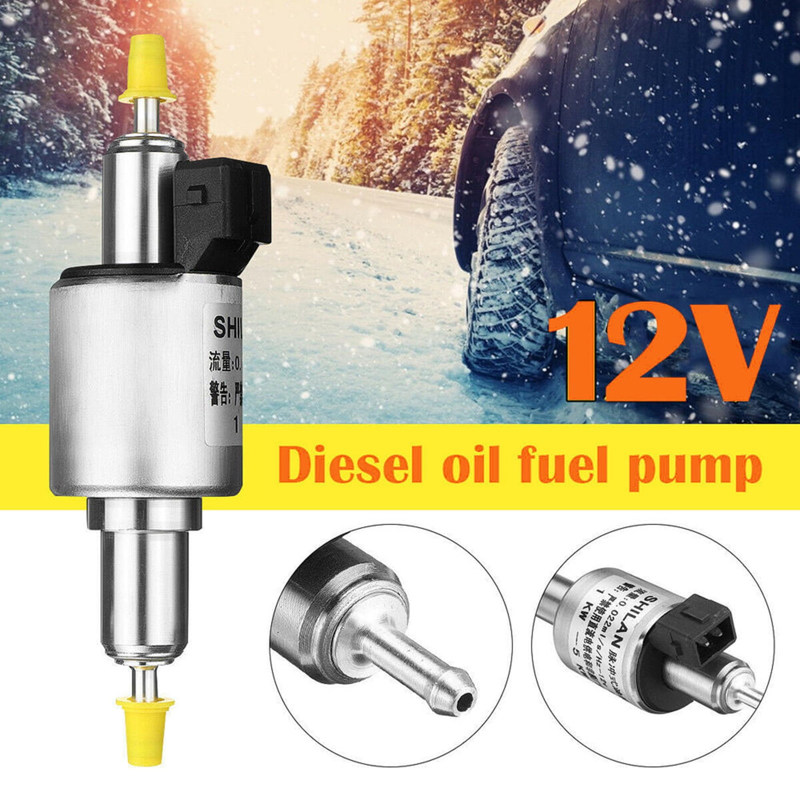 Naierhg Parking Oil Fuel Pump Universal Low Noise Washable 12V Petrol  Tuning Fuel Gasoline Diesel Pump for 1-5KW Webasto Eberspacher Heater -  Walmart.com