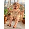 thumbnail image 3 of Cenuakty Baby Girl 0-24M Summer Outfit Casual Floral Print Ruffled Trim Flutter Sleeve Tops and Mini Shorts 2 Pcs Set, 3 of 9