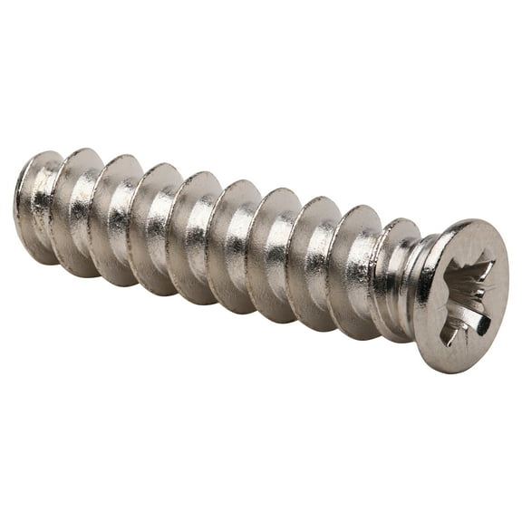 50 Pieces Blum #7 x 25mm Flat Head Pozi Drive Euro Screw, Coarse Thread and Blunt Point, Zinc