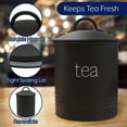 AuldHome Enamelware Black Tea Canister; Large Modern Farmhouse Style