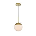thumbnail image 3 of Living District Eclipse 1-Light Metal & Glass Pendant in Frosted White/Brass, 3 of 3