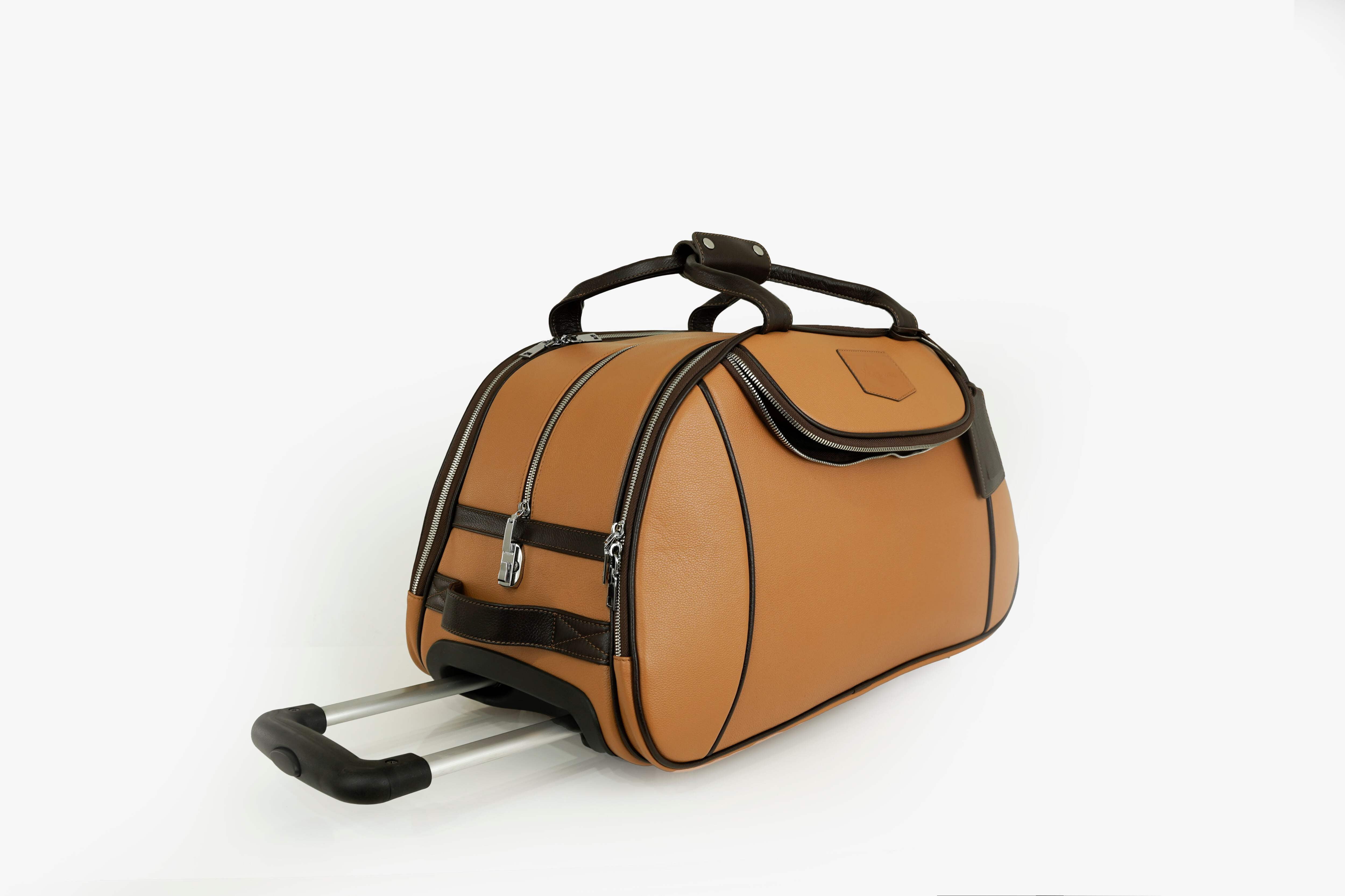 Boarding Pass Rolling Leather Duffel Brown — Limited Edition 20"