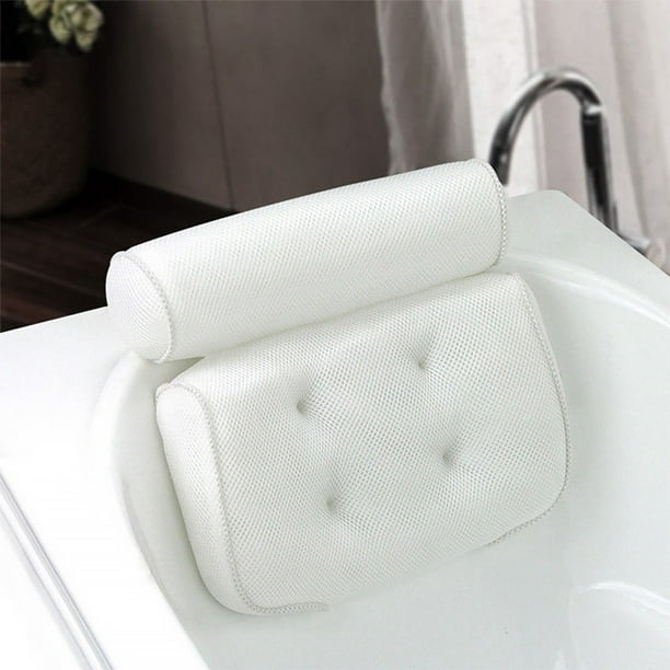 Comfortable 3D Breathable Mesh Spa Bath Pillow with Suction Cups Neck