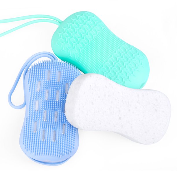 Silicone Loofah Body Scrubber Soft Rubber Sponge Scrubber Brush Bath
