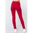 thumbnail image 4 of Saronite Basics High Waisted Full Length Ponte Pants,Dark Red (Women's), 4 of 4