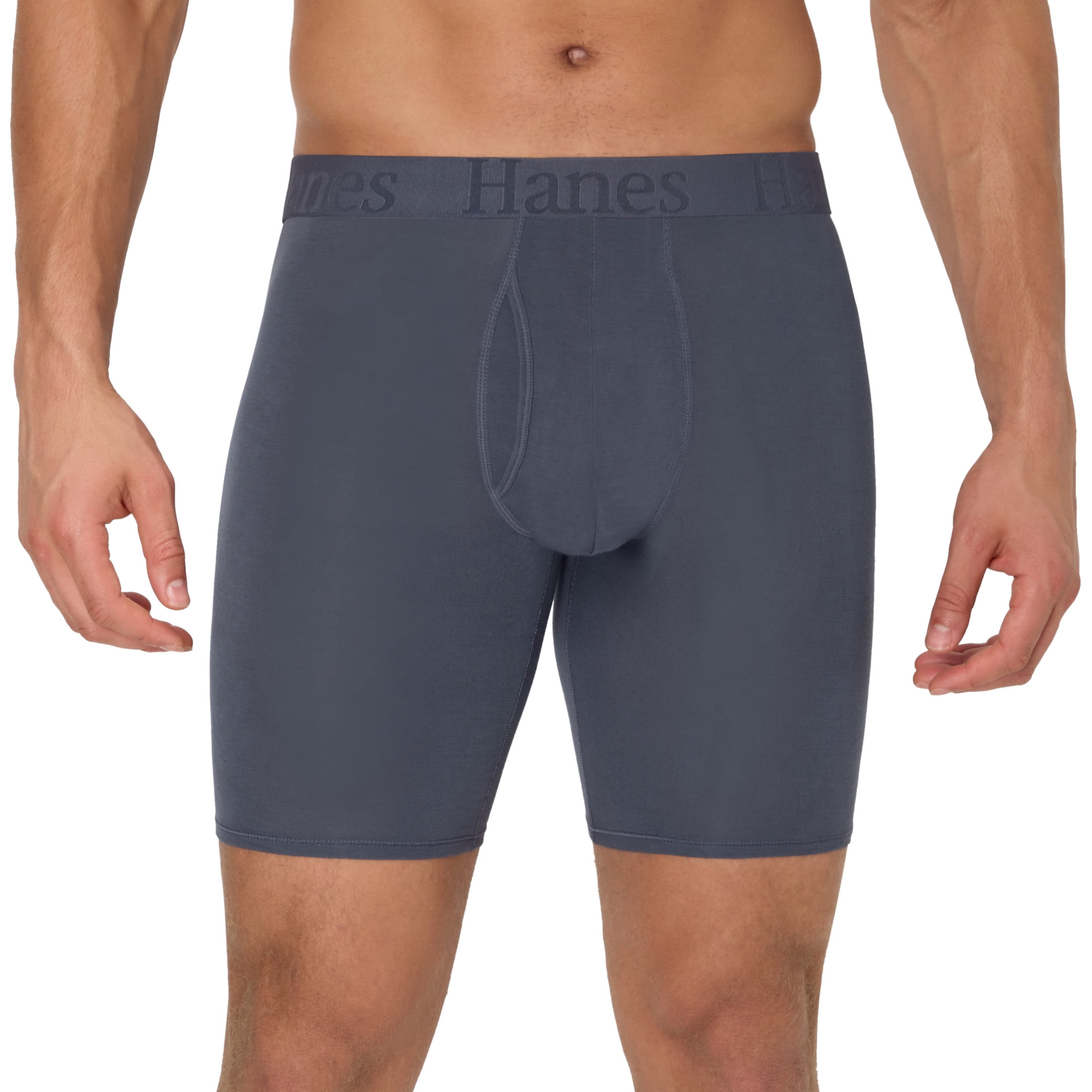 Hanes Originals Men's SuperSoft Boxer Brief Underwear Pack, Longer Leg, Total Support Pouch, Assorted, 3-Pack