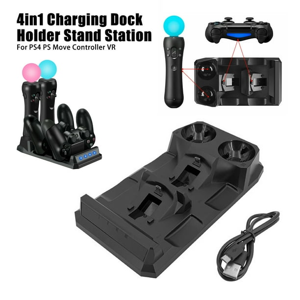 4 In 1 Charging Dock Station For Ps4 Vr Controllers Charger Ps Move Charge Dock Playstation 4 Charger Ps4 Controller Charging Stand Walmart Com