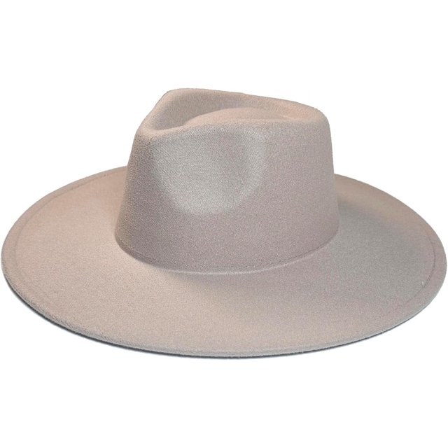 VERVE 8 Wide Brim Vegan Felt Rancher Hat - Women, Men, and Kids Fedora Style with Adjustable Inner Drawstring