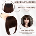 thumbnail image 4 of Ruiboury Exquisite Craft Clip In Bangs Hair Extensions For Different Hair Styles Bangs Hair Clip True Colors Deep Brown, 4 of 6