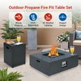 thumbnail image 4 of Propane Fire Pit Table 50,000 BTU, Dual-Use Rectangular Outdoor Heater w/Wind Guard & Waterproof Cover, Convertible to Dining Table for Patio, Deck, Garden, 4 of 8