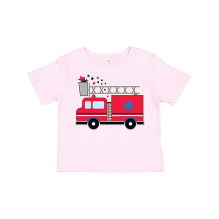 

Inktastic 4th of July Firetruck with Red and Blue Stars Gift Toddler Boy or Toddler Girl T-Shirt