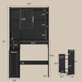 thumbnail image 2 of Frhnenha Over The Toilet Storage Cabinet with Pulley, Bathroom Storage Cabinet with Adjustable Shelf and Open Shelf for Bathroom, Restroom, Laundry, Black, 2 of 8