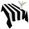 thumbnail image 2 of Black Striped Table Cloth Waterproof Tablecloths, Modern Simple Monochrome Geometric White Tablecloth Dining Table Cover for Kitchen Party Tabletop Outdoor, Rectangle Tablecloth 54x108 Inch, 2 of 9