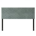 thumbnail image 3 of Castle Place Quilted Velvet Upholstered Queen Headboard, Light Blue, 3 of 7