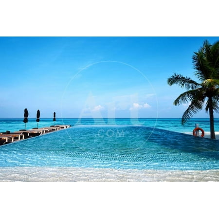 Luxury Swimming Pool in the Tropical Hotel Print Wall Art By (Best Luxury Hotels In Europe)