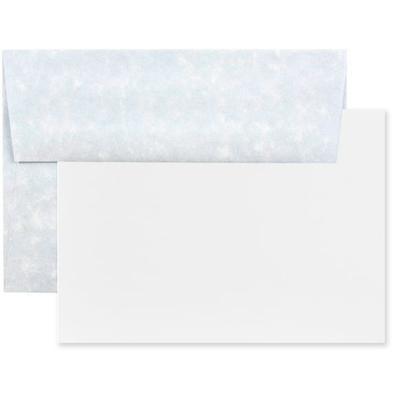 JAM Paper Stationery Set, A7 Size, Blue Parchment, 25/Pack