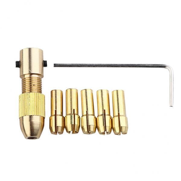 2x 7 Piezas de Latón Cola 0,5-3 Mm Bit Eléctrico Collet Drill Chuck de Llaves